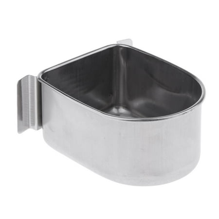 Hanging Pet Parrot Food Feeder, Stainless Steel Feeding Bowl Bird Pigeon Cage Accessories 10.5x8x5cm