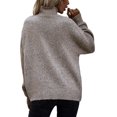 thumbnail image 2 of UKAP Pull pour Femmes, Col Roulé, Manches Longues, Tricoté, Décontracté, Hiver, Kaki Clair L, 2 of 6