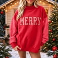 thumbnail image 2 of Garbnen Plaid Womens Mock Turtleneck Sweatshirt Merry Graphic Long Sleeve Oversized Sweatshirt for Women Drop Shoulder Lightweight Cozy Soft Fall Y2k Pullover Sweaters for Women, 2 of 5