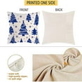thumbnail image 2 of Christmas Throw Pillow Covers 18x18 Inch, Blue Merry Christmas Tree Snowflakes Farmhouse for Winter Holiday Decorative Set of 4, 2 of 4