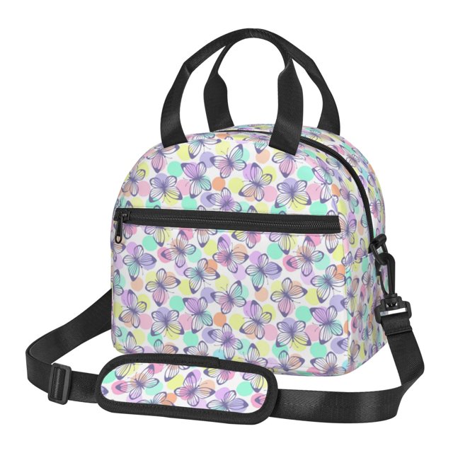 Disketp Butterflies on Polka Dots Lonchera Térmica para Mujer y Hombre, Bolsa de Almuerzo Reutilizable e Impermeable para Trabajo, Viajes y Picnic