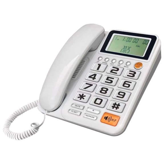 Oasiva Corded Telephone Basic Landline Phone for Seniors Analog Home Phone Call Display