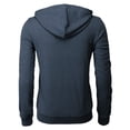 thumbnail image 3 of H2H Mens Casual Slim Fit Long Sleeve Lightweight Zip-up Hoodie With Kanga Pocket (CMOHOL048), 3 of 6