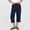 Navy, variant on FRSASU Capris for Women Casual Summer Loose Comfy Elastic Waist Wide Leg Capri Pants with Pockets Navy
