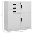 thumbnail image 4 of vidaXL Office Cabinet Light Grey 90x40x102 cm Steel, 4 of 5