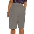 thumbnail image 6 of Vhkiploz Plus Size Summer Linen Board Shorts for Women's Wide Leg Beachwear Bermuda Shorts Solid Color Everyday Running Shorts with Side Pockets, 6 of 9