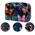 thumbnail image 2 of Flower ButterflyCosmetic Storage Bag with Zipper, Printed Design, Ideal for Ladies and Girls Traveling - Zipper Pouch, Travel Pouch, Women's Makeup Bag, Makeup Travel Bag Pouch, 2 of 6