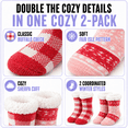 thumbnail image 5 of Muk Luks Kids Chenille Yarn Cabin Socks, 2 Pack, Soft Sole Sherpa Lined with Silicone Grippers, PINK, S/M, 5 of 8