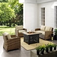 thumbnail image 2 of Afuera Living 4-Piece Wicker / Rattan Patio Fire Pit Sofa Set in Sand/Brown, 2 of 10