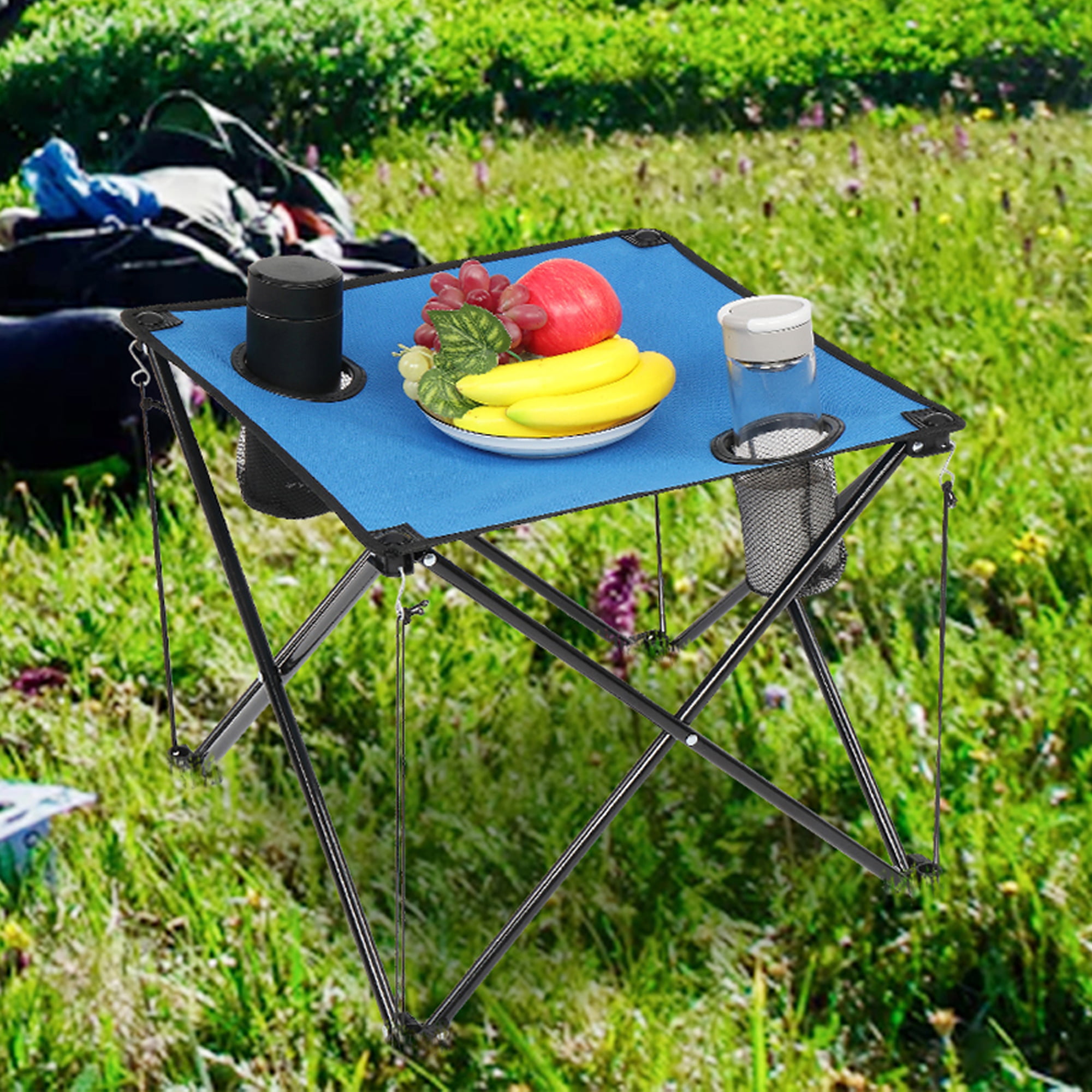 Details about   camping table folding with cup holder does not take up space resistant 