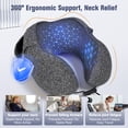 thumbnail image 5 of RELOIVE Travel Pillow with Extra Large Hood for Airplane Long Flights Privacy and Comfort Memory Foam with Skin-Friendly Cover for Road Trip Head&Neck Support for Plane Office Cars Sleeping&Rest,Grey, 5 of 11