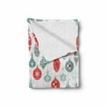 thumbnail image 2 of Christmas Soft Flannel Fleece Throw Blanket, Vintage Textured Xmas Elements Joyful Gleams Christmastide Holly Pattern, Cozy Plush for Indoor and Outdoor Use, 70" x 90", Blue Red, by Ambesonne, 2 of 6