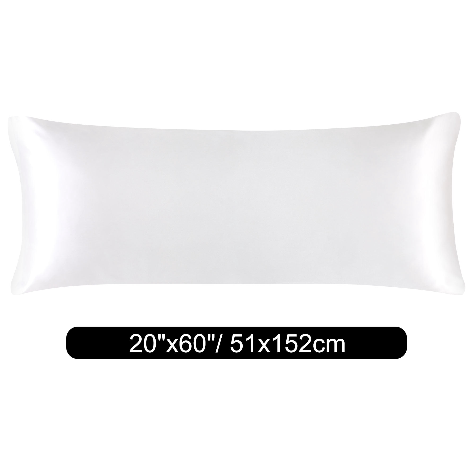 Unique Bargains Zipper Closure 1 PC Satin Body Pillowcases White 20"x60"