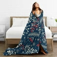thumbnail image 5 of Kll Fleece Blanket Plush Throw Blanket Merry Christmas Winter Leaves Snowflakes,Soft Fuzzy Cozy Flannel Blanket For Couch Sofa Bed.(40"X30"), 5 of 9
