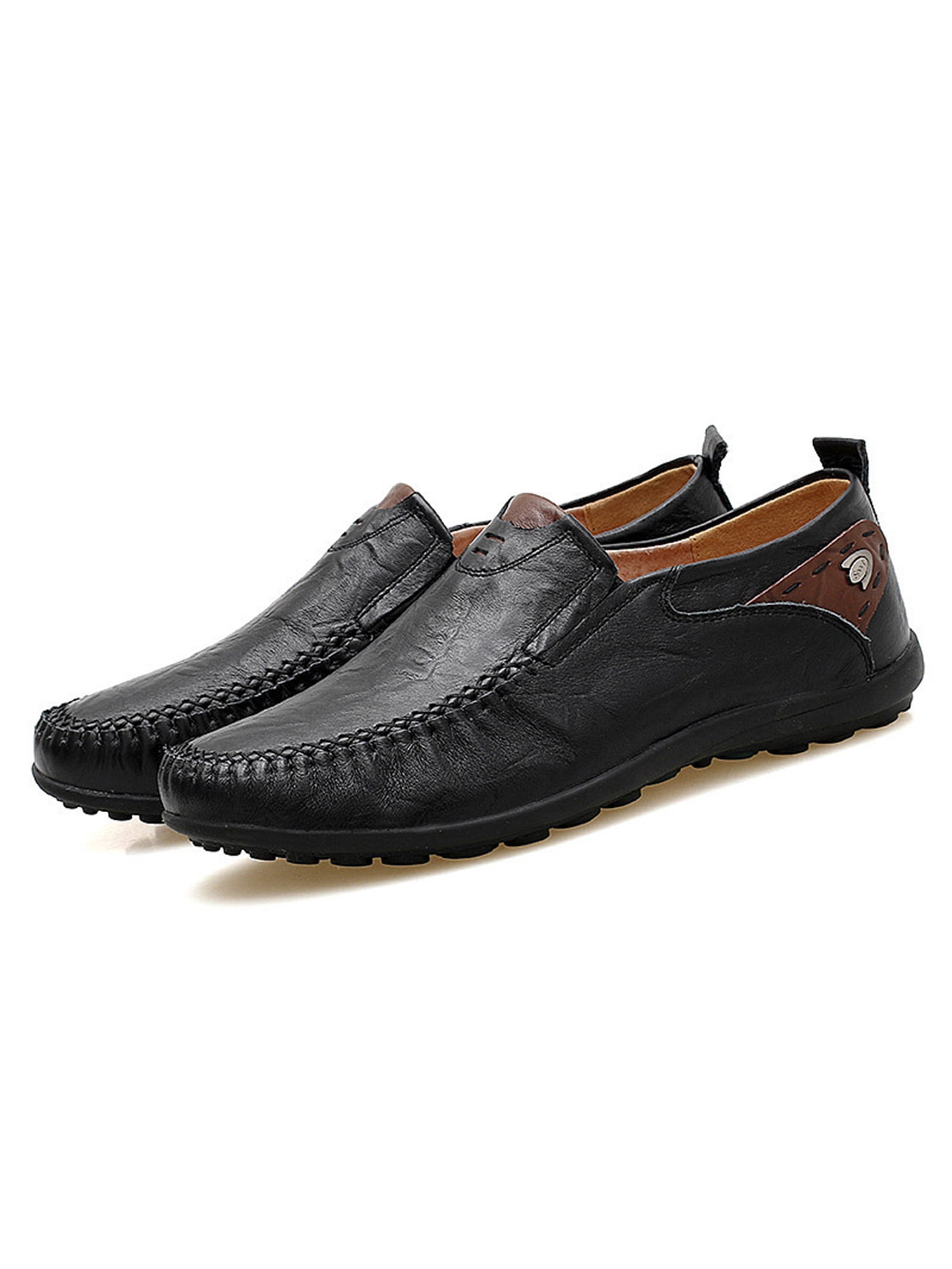 Men's PU Leather Driving Shoes Casual Slip On Loafers Breathable Moccasins H59 