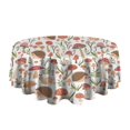 thumbnail image 5 of Cute Hedgehog and Mushroom Round Tablecloth 60"x60",Wrinkle Wipeable Table Cloth for Kitchen Dining Room Picnic Patio Party, 5 of 6
