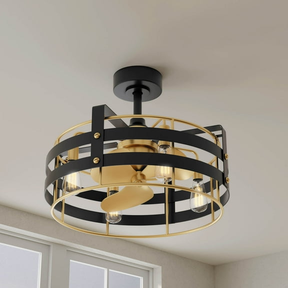 Sewell Collection 24-in. Three-Blade Matte Black Modern Ceiling Fan