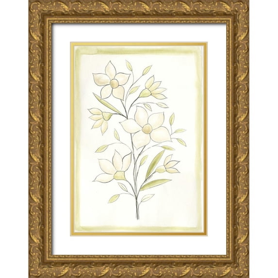 Shamp, Cindy 18x24 Gold Ornate Wood Framed with Double Matting Museum Art Print Titled - Flowers I
