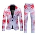 thumbnail image 5 of Men's 3-Piece Tuxedo Suit Set Floral Pattern Blazer Waistcoat Pants Slim Fit Stylish Versatile Tailored Suit for Wedding Party Outdoor Vacation Gathering All Seasons, 5 of 6