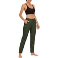 thumbnail image 5 of Hurxie Womens Athletic Pants Lightweight Quick Dry Jogging Pants with Pockets for Lounge, Workout, Hikking, Golf, Travel with Zipper Green,S, 5 of 7