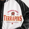 thumbnail image 4 of Women's Gameday Couture Black Maryland Terrapins Oversized Inner Drive Varsity Rhinestone Full-Snap Bomber Jacket, 4 of 5