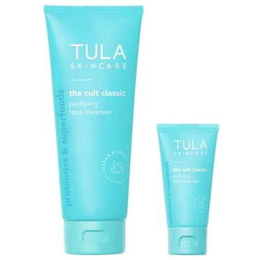TULA Skin Care The Cult Classic Purifying Face Cleanser, Full and Travel Size Duo, Set of 2