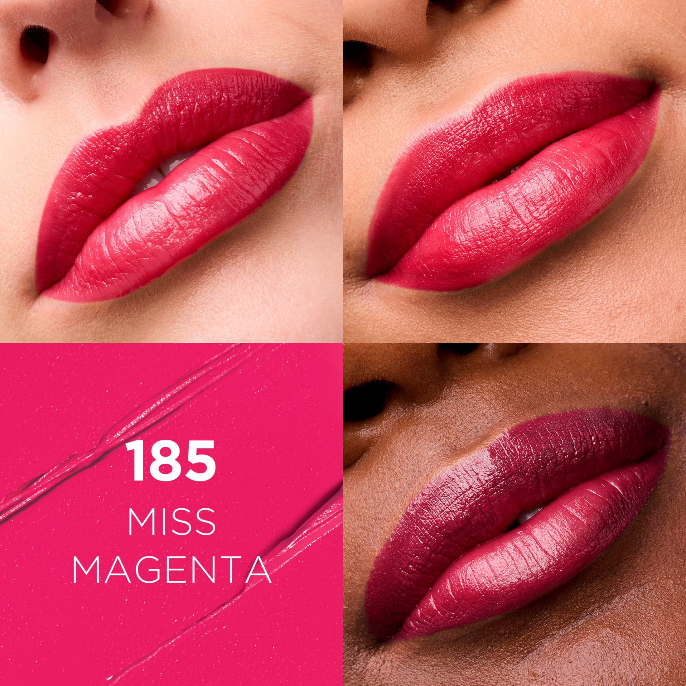 (2 pack) L'Oreal Paris Colour Riche Original Satin Lipstick for Moisturized Lips, 185 Miss Magenta