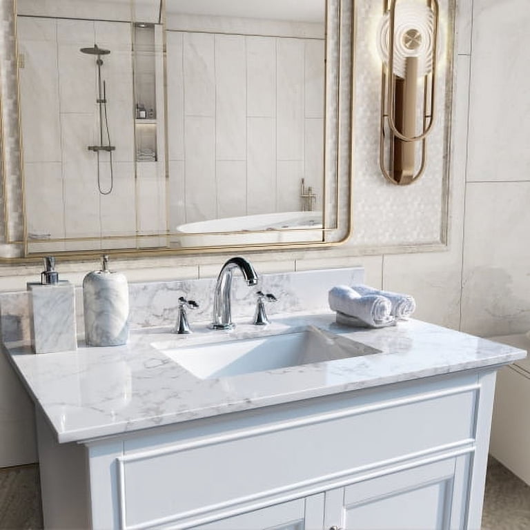 White Carrara Marble Bathroom