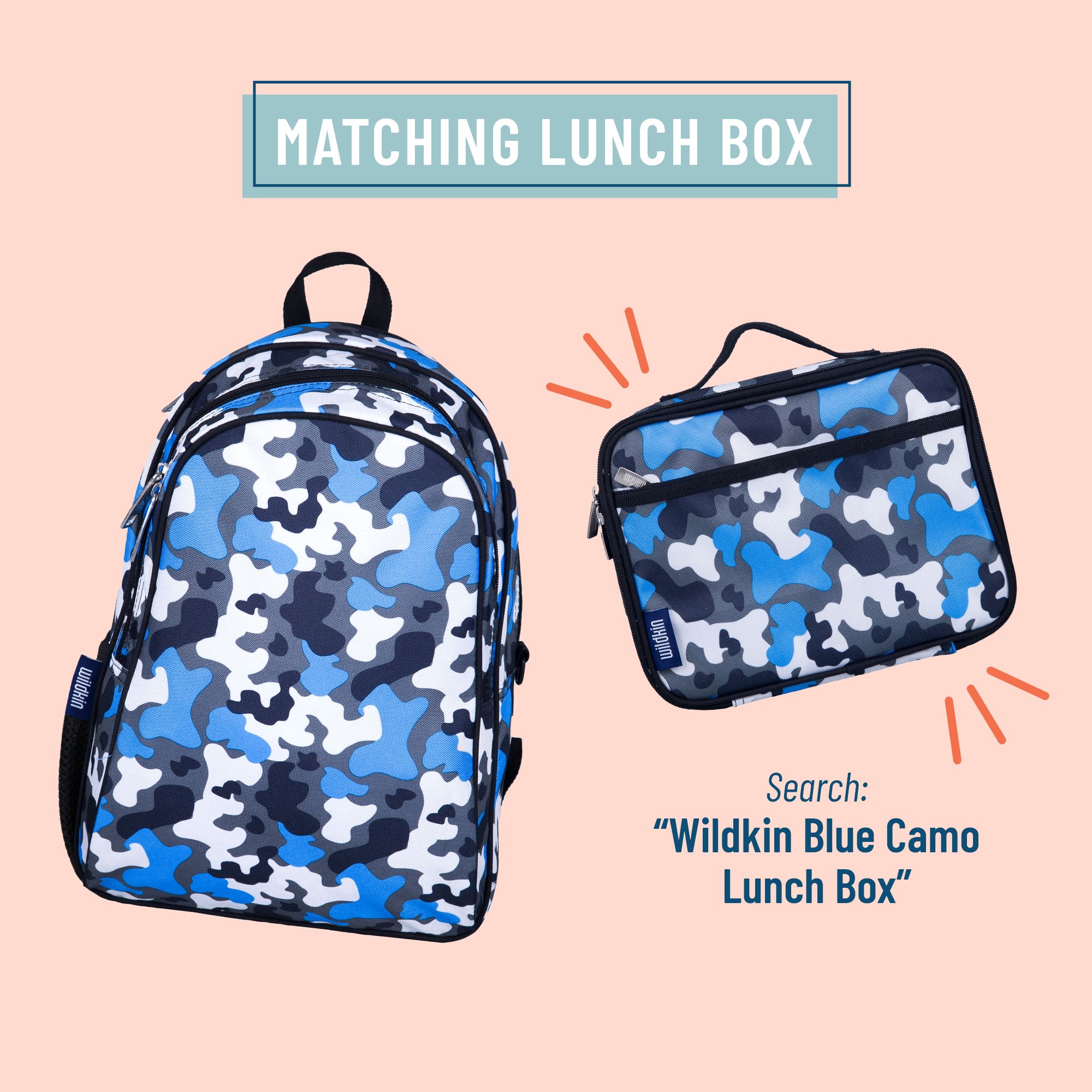 Wildkin Kids 15 Inch School and Travel Backpack for Boys and Girls (Blue Camo) - image 4 of 7