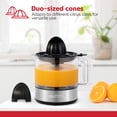 thumbnail image 5 of Holstein Housewares 27-oz Electric Citrus Juicer, Black/Stainless Steel - Ideal for Freshly Squeezed Orange, Lemon, Grapefruit Juices for Breakfast or Drinks, 5 of 10