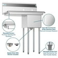thumbnail image 6 of Koolmore SA121610-16L3 1 Compartment Stainless Steel Commercial Kitchen Prep & Utility Sink With Drainboard - Bowl Size 12" X 16" X 10", 6 of 6