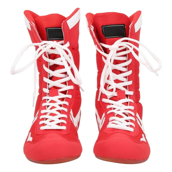 Boxing Shoes, Wear-resistant Training Shoes, Imitation Fur For Boxing Taekwondo Red