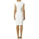 thumbnail image 3 of Vestido de tubo con cuello plisado de INSPIRE CHIC para mujeres L Blanco, 3 of 6