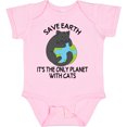 thumbnail image 3 of Inktastic Save Earth It's the Only Planet with Cats with Black Cat Boys or Girls Baby Bodysuit, 3 of 5
