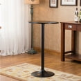 thumbnail image 4 of Roundhill Furniture Belham Black Round Top with Black Leg and Base Metal Bar Table, 4 of 5