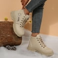 thumbnail image 4 of Babcutegg Boots for Teen Girls Fleece Lined Keep Warm Wedge Boots Soft Bottom Thick Bottom Girls Fall and Winter Shoes Khaki Size 9, 4 of 8