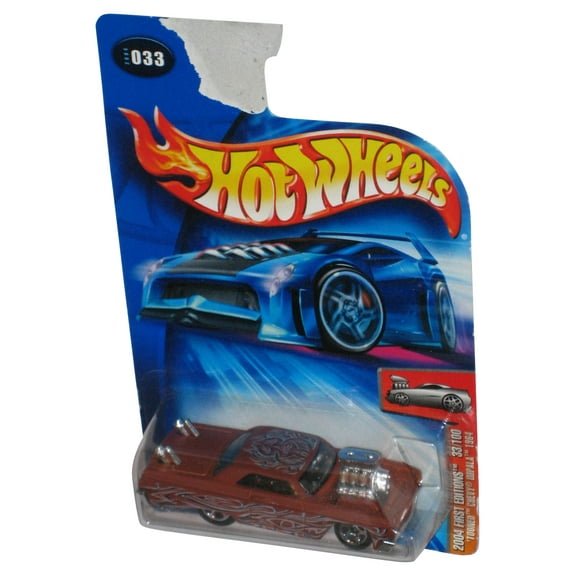 Hot Wheels 2004 First Editions 33/100 Tooned Chevy Impala 1964 Mattel Brown Car #033 - (Damaged Card)