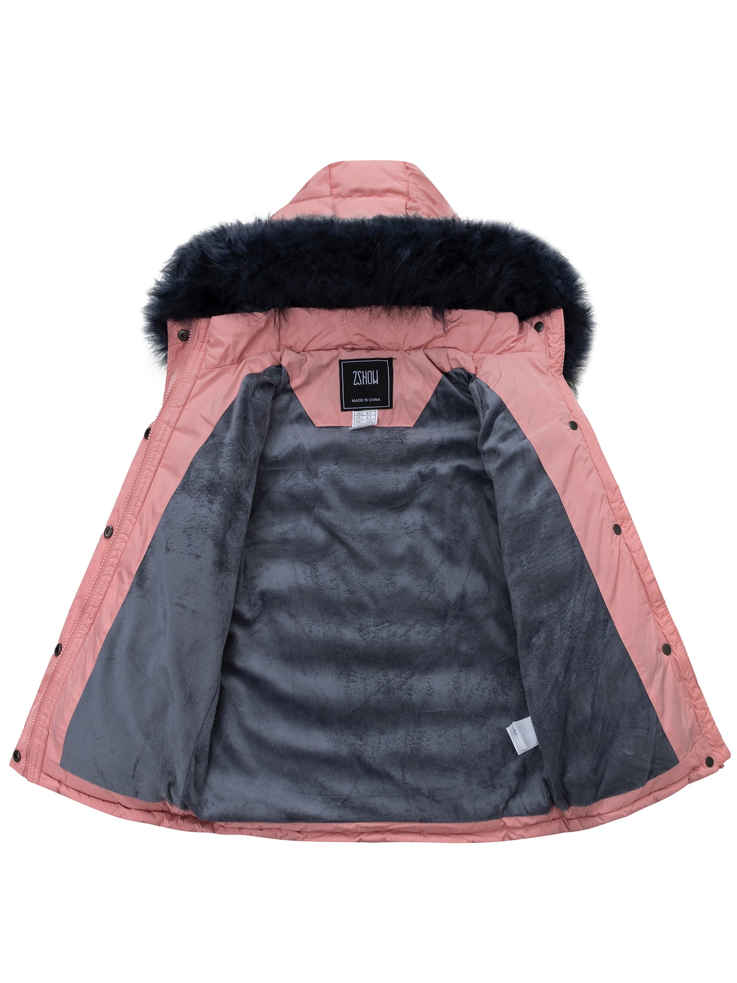 ZSHOW Girls' Puffer Jacket Waterptproof Puffy Coat Windproof Padded Winter  Jacket Coral Pink 14/16