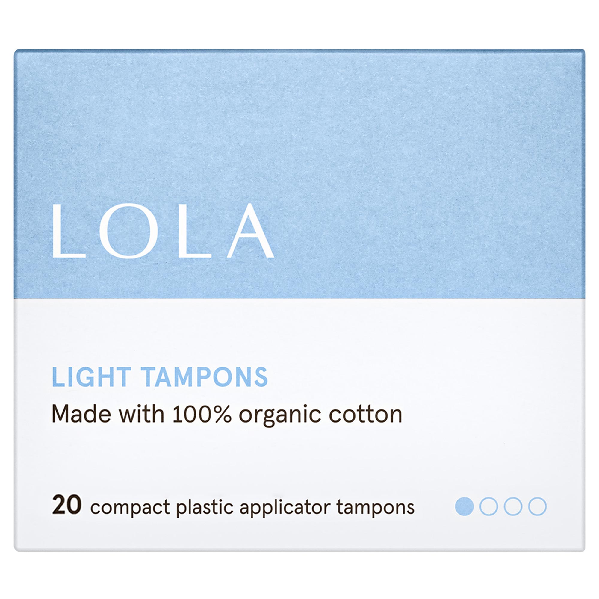 LOLA Light Tampons, Organic Cotton, Compact Plastic Applicator, 20ct