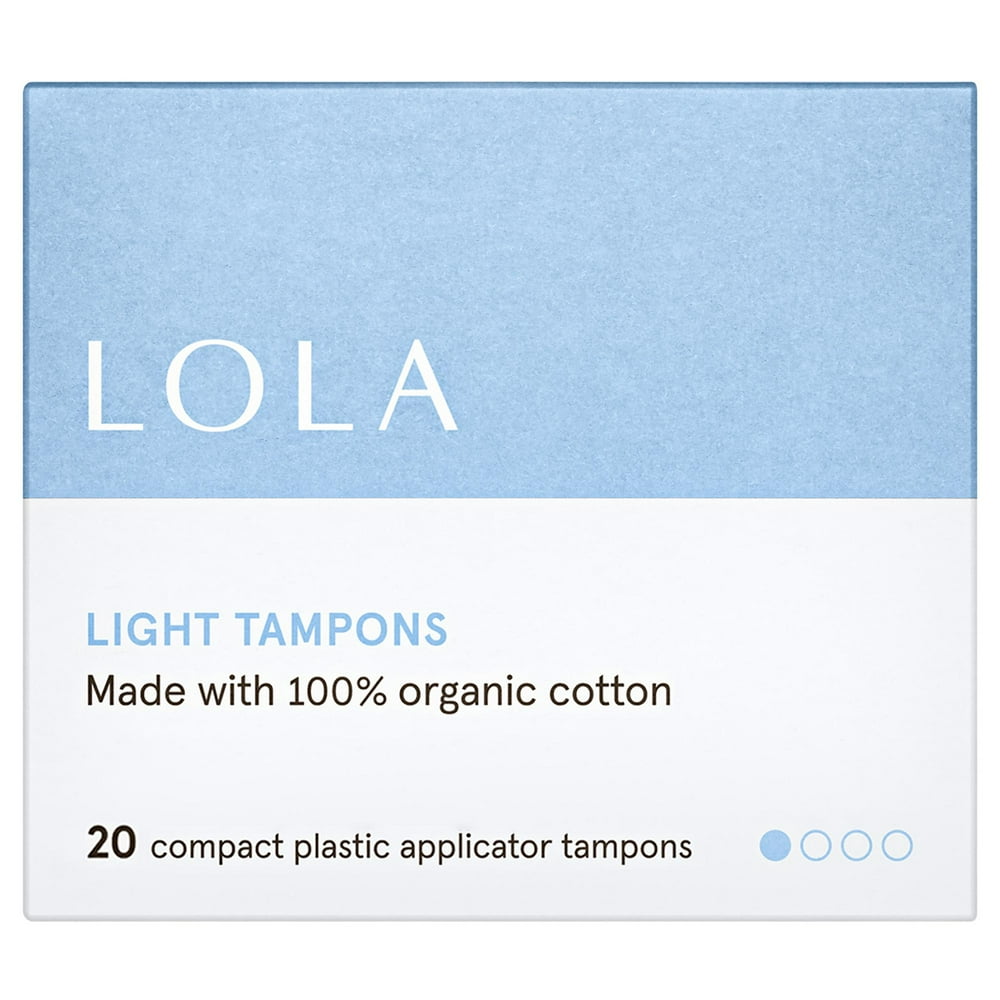 LOLA Light Tampons, Organic Cotton, Compact Plastic Applicator, 20ct