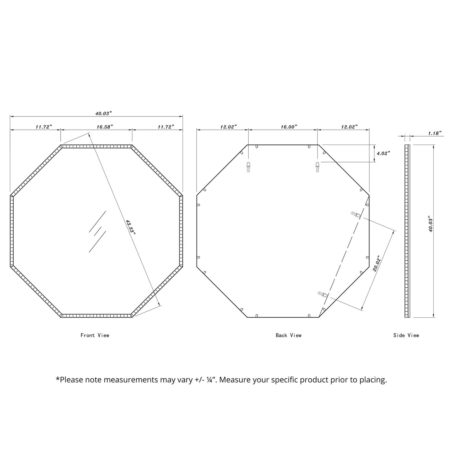 Tyler Dillon Frameless Beveled Flared Wall Mirror 35.5"H x 24"W