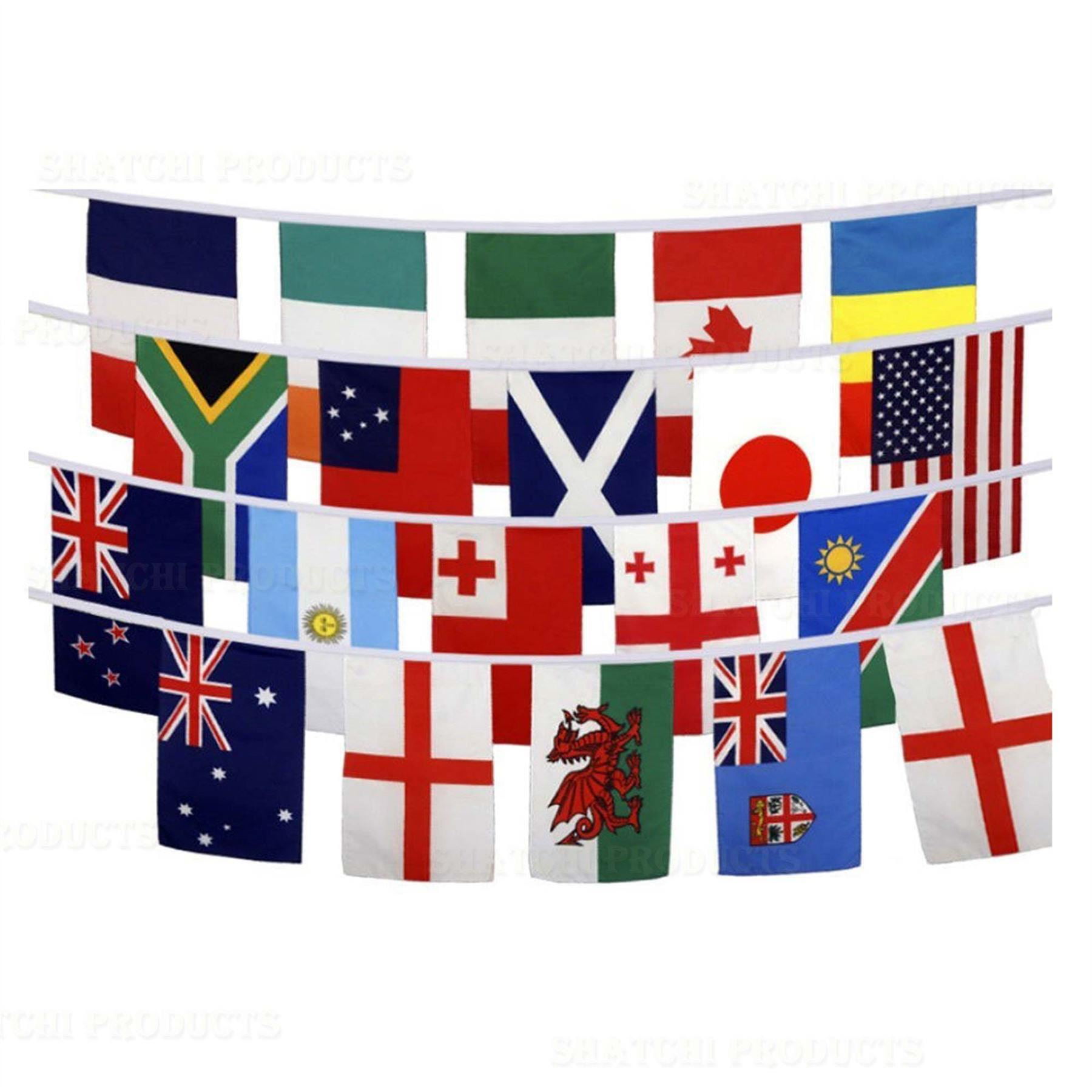 USA Bunting 20 Flags American America 10M Stars Rugby 4th July White Red Blue 