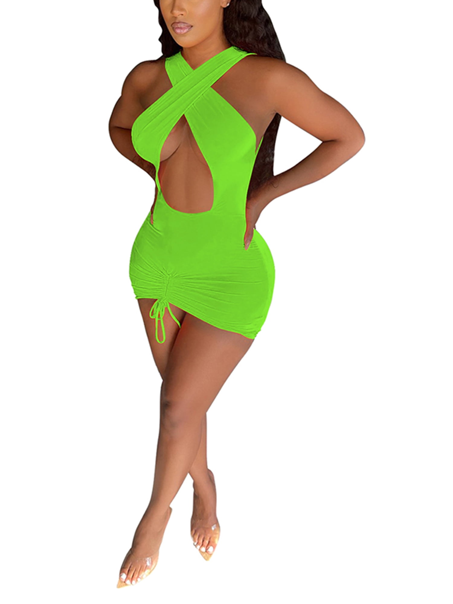 Womens Clothing Dresses Mini and short dresses ASOS Backless Mini Dress in Green 