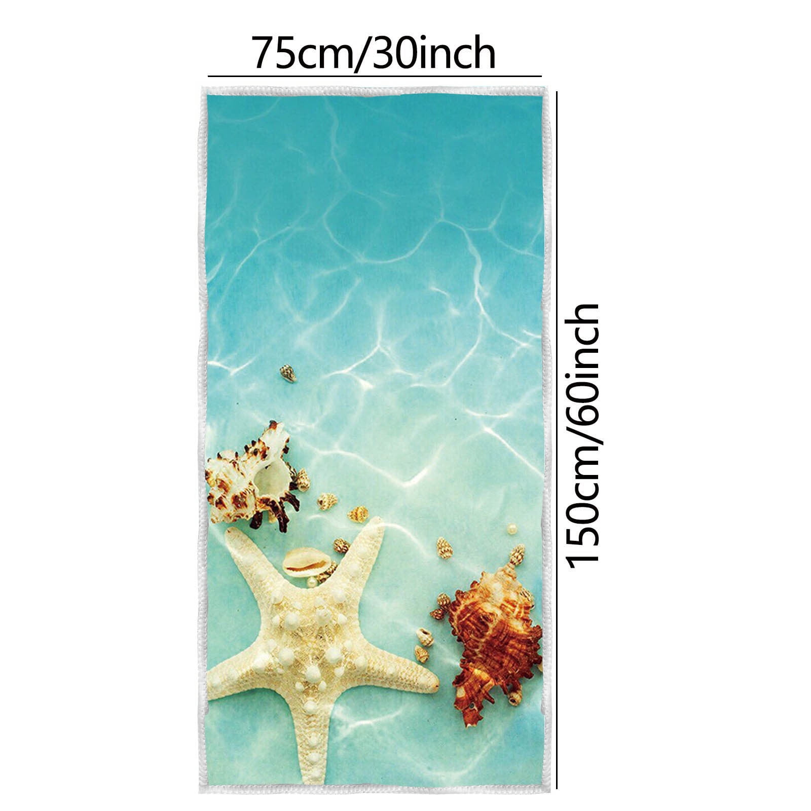 Microfiber Oversized Lightweight Beach Towel, 30" x 60" Extra Large Thin Sand Free Towels, Travel Swim Pool Yoga Gym Camping, for Adults Women Men Beach Accessories Vacation Gift