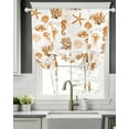 thumbnail image 5 of Orange Coastal Tie Up Curtains for Window, Thermal Insulated Balloon Shade Adjustable Rod Pocket Curtains Valance Panels for Kitchen Bathroom Cafe 52 x 45 Nautical Starfish Tropical Fish Coral, 5 of 6