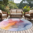 thumbnail image 4 of Round Rugs 5Ft, Colorful Abstract Art Round Area Rug Washable Indoor Throw Carpet, Modern Art Wave Soft Non Slip Circle Rug for Cabinet Bathroom Home Decor Aesthetic, 4 of 8