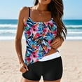 thumbnail image 2 of Enjoytime Swim Suits for Women Flower Printed Athletic Two Piece Swimsuit Tankini Tank Top with Boyshorts Womens Bathing Suits Tummy Control, 2 of 3