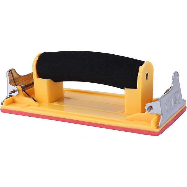 KAIYANG Soporte de papel de lija con empuñadura manual, esponja pulida, herramientas para paredes, carpintería, lijado, herramientas abrasivas (amarillo)