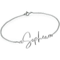 PicturesOnGold Custom Name Anklets for Women in Sterling Silver Personalized Ankle Bracelet Jewelry With Any Name or Word