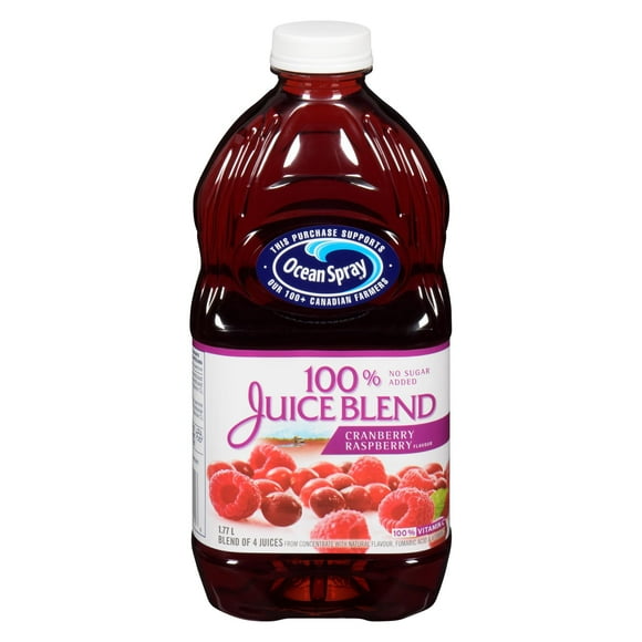 Ocean Spray 100% Juice Blend Cranberry Raspberry, 1.77 L